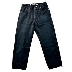 Vintage Levis SilverTab Jeans Junior 11 Loose Fit Black Denim 28" Inseam 90s Y2K